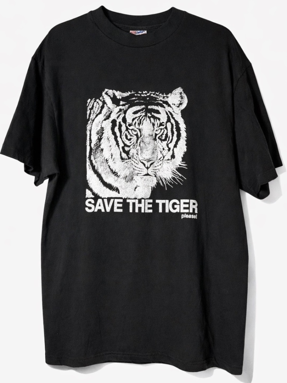 Vintage 90s Save The Tiger Double Sided Graphic Tee Single Stitch Black XL